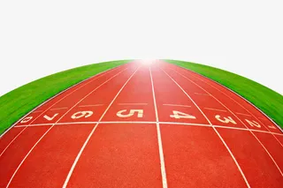 手绘红色弯道免抠