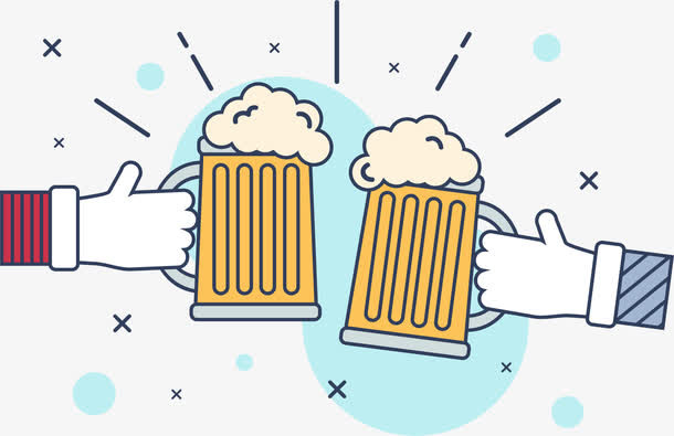 手拿酒杯干杯免抠