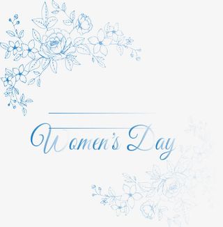 蓝色渐变手绘对角花边免抠