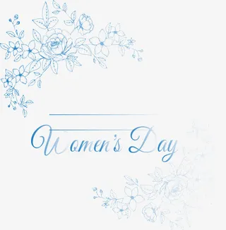 蓝色渐变手绘对角花边免抠