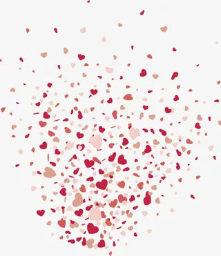 红色漂浮礼花彩纸免抠