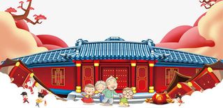 狗年春节卡通海报背景