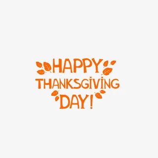 感恩节快乐艺术字免抠