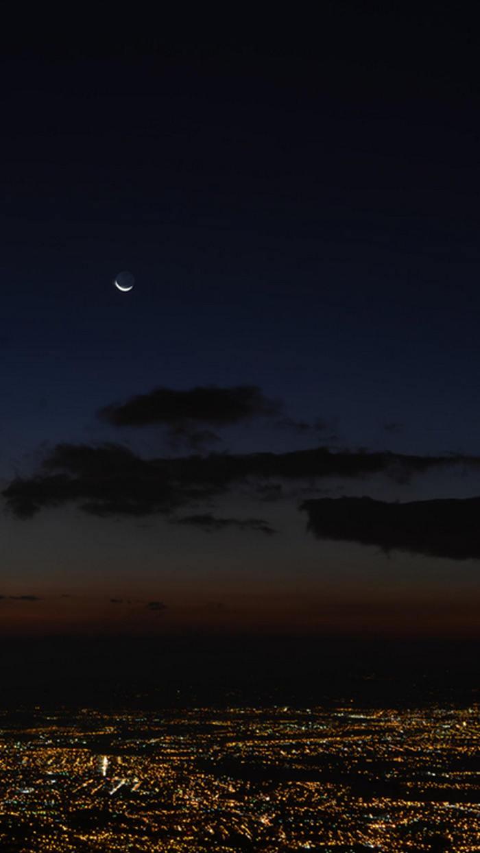 夜晚星空城市APP手机端H5背景高清