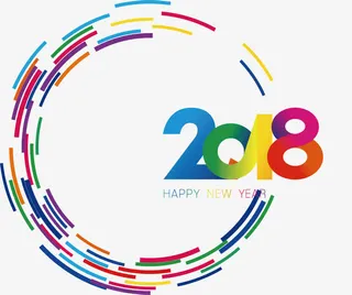 矢量彩色艺术字免抠