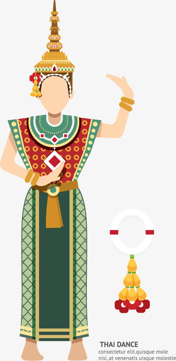 扁平化泰国文化元素免抠