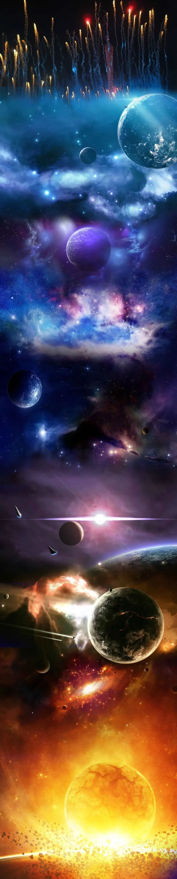 星球太空烟火流星免抠