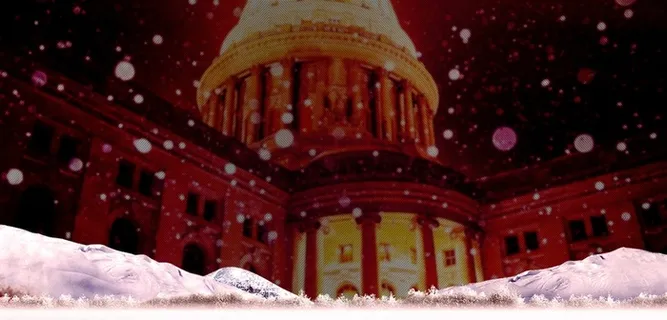 缤纷红色喜庆飘落雪花冬季背景高清