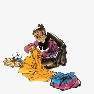 中国风游子吟水墨插画免抠