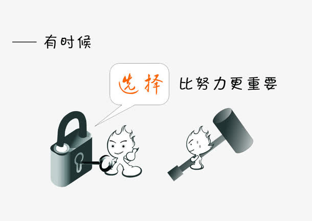 有时候选择比努力更重要字素材免抠