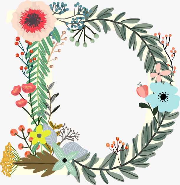 绿色植物框架免抠