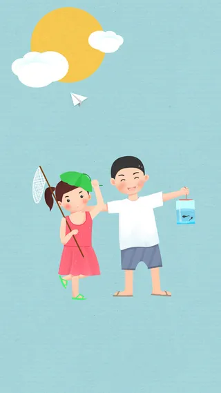 儿童节手绘纹理背景H5背景素材高清