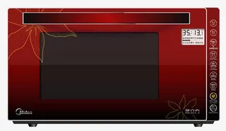 美的深红色微波炉免抠