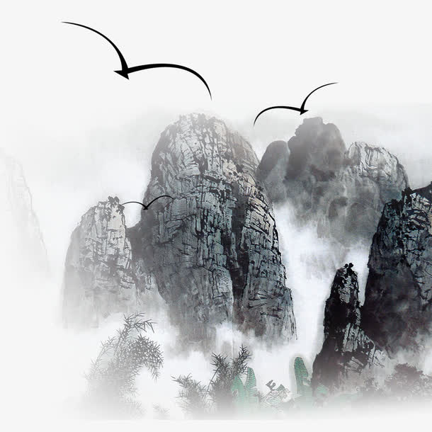中国山水免抠