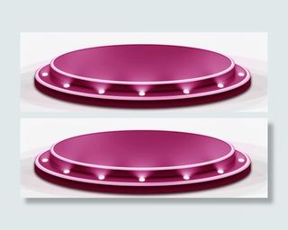 紫色圆形卡通舞台海报背景免抠