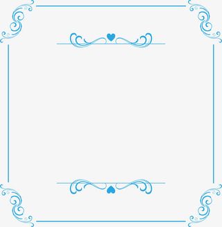 天蓝色欧式花边免抠