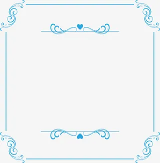 天蓝色欧式花边免抠