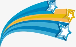 五角星喷出运动装饰免抠