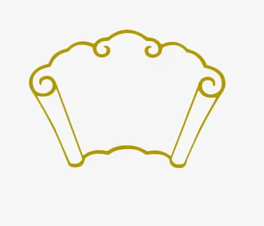 浅棕色扇形边框免抠