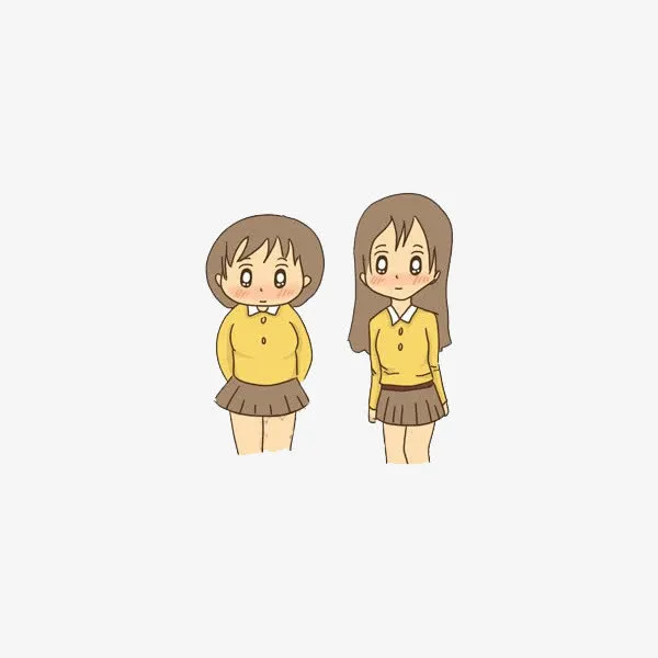 胖女孩和瘦女孩免抠