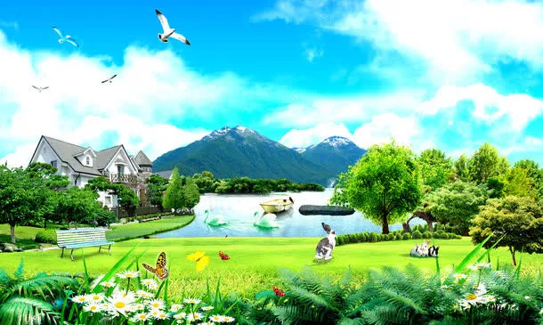 美丽风景免抠