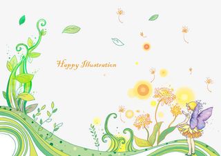 手绘童话美景免抠