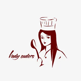 简笔手绘长发女性厨师免抠