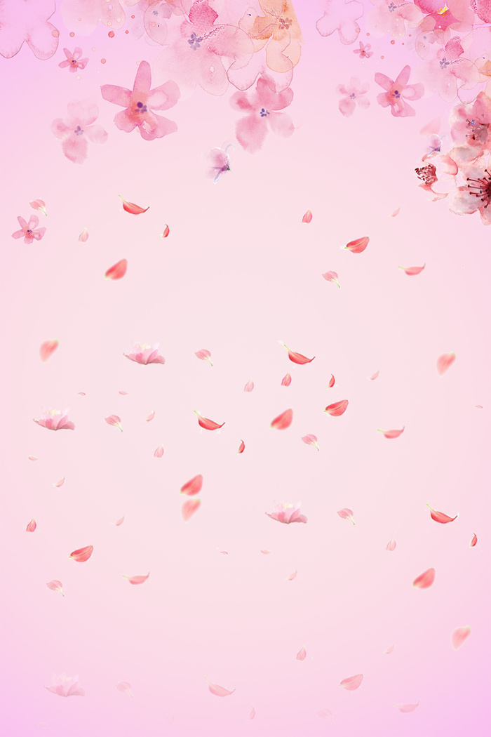 粉色花瓣情人节平面广告高清