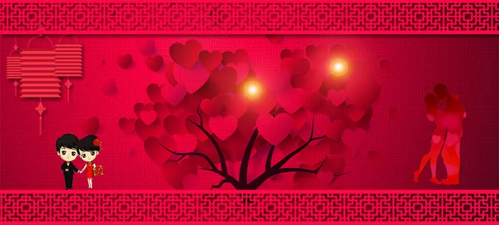 热恋激情红色婚庆背景高清