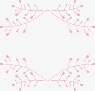 粉红色树枝标题框免抠