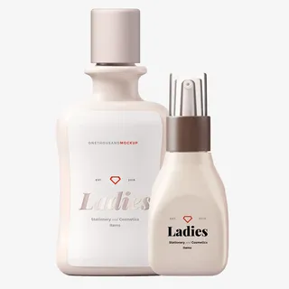 美容护肤品静物场景智能贴图样机免抠