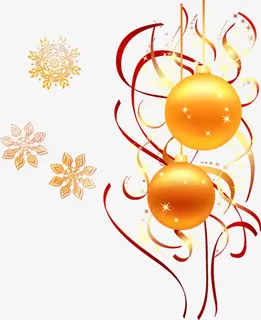 雪花 彩带 气球 png素材免抠