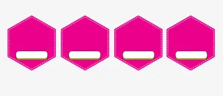 粉色六边形优惠券促销边框免抠