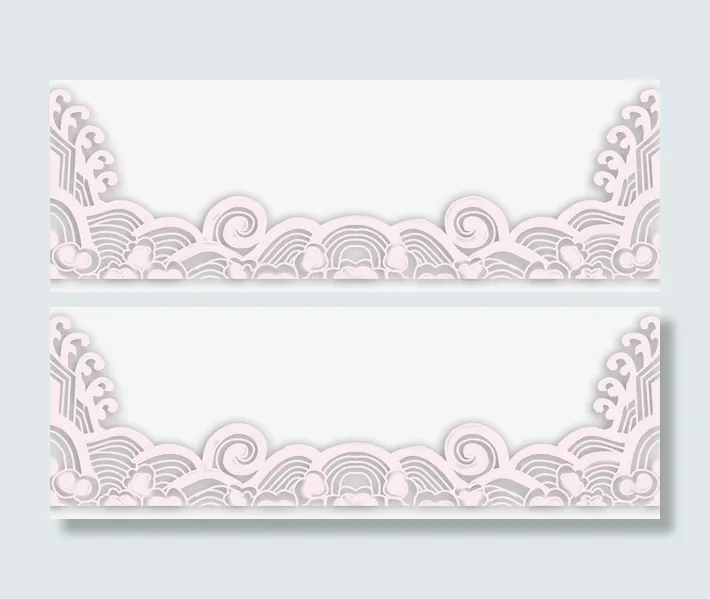 白色新年装饰浪花免抠