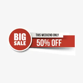 手绘红色促销标签免抠