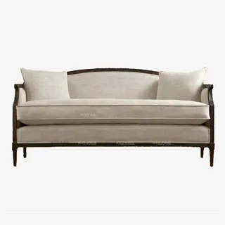 浅咖色欧式家居沙发免抠