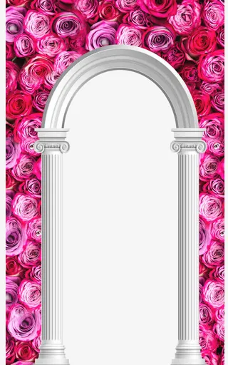 花朵装饰的罗马门免抠