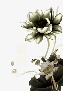 中秋节荷花墨荷免抠 中秋节荷花墨荷免抠