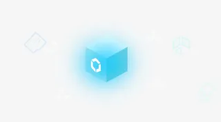 手绘蓝色光效方块免抠