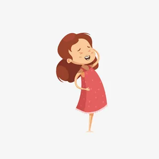 揉眼睛的卡通女孩免抠