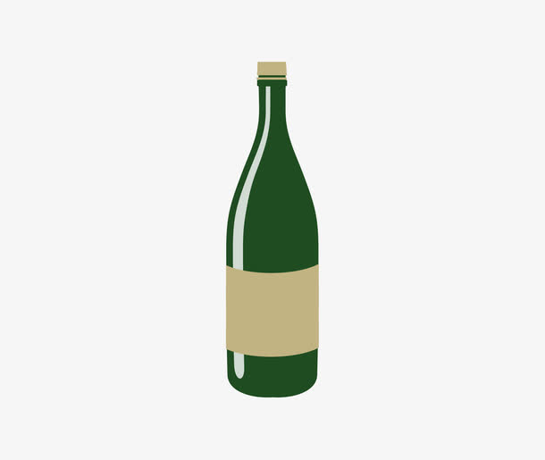 透明玻璃啤酒瓶矢量图免费下载免抠