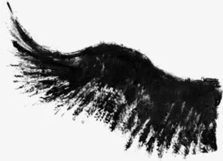 翅膀墨迹png素材免抠