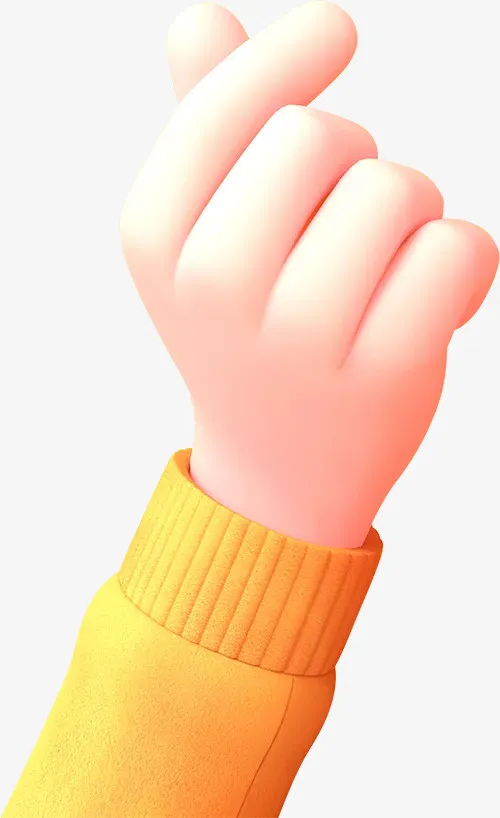 C4D立体人物比心手势免抠漂浮其他元素