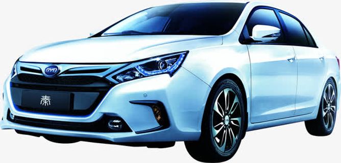 比亚迪新款白色汽车免抠