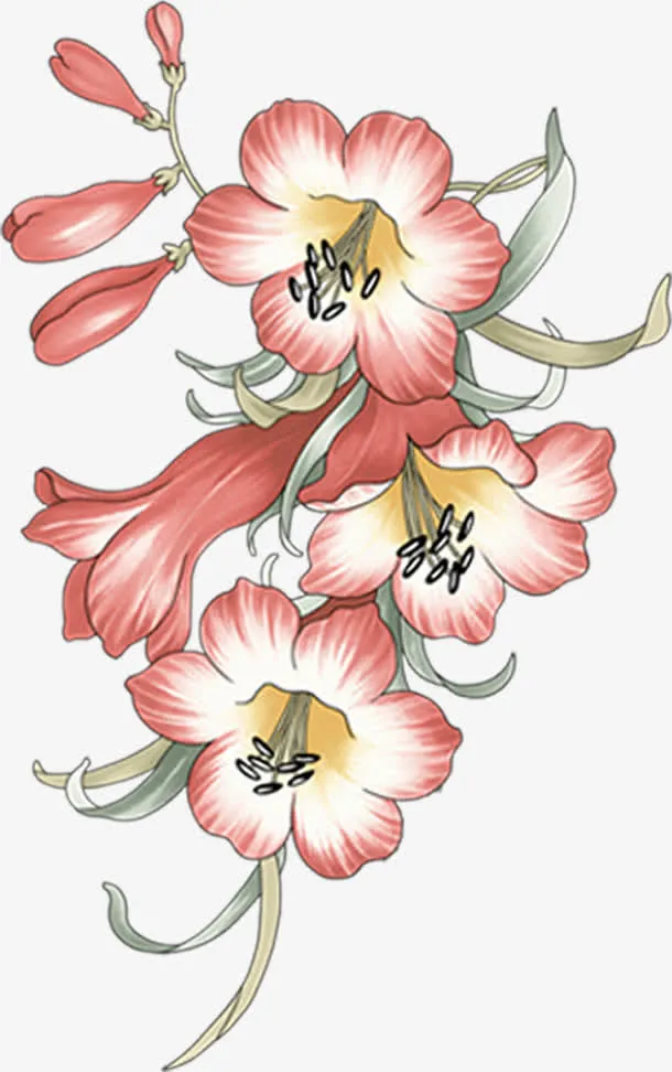 绘画花卉惬意海报免抠