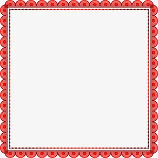 红色中国风花边框架免抠