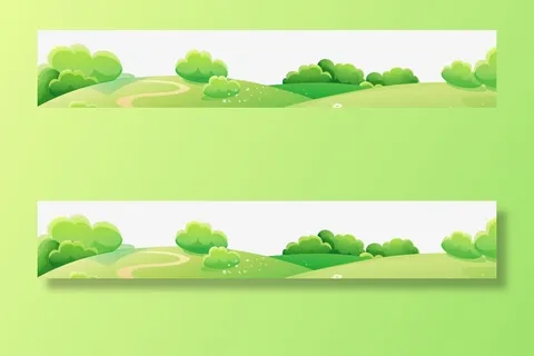 卡通青青草原免抠装饰植物元素