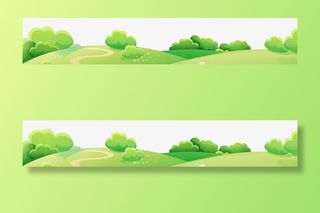 卡通青青草原免抠装饰植物元素