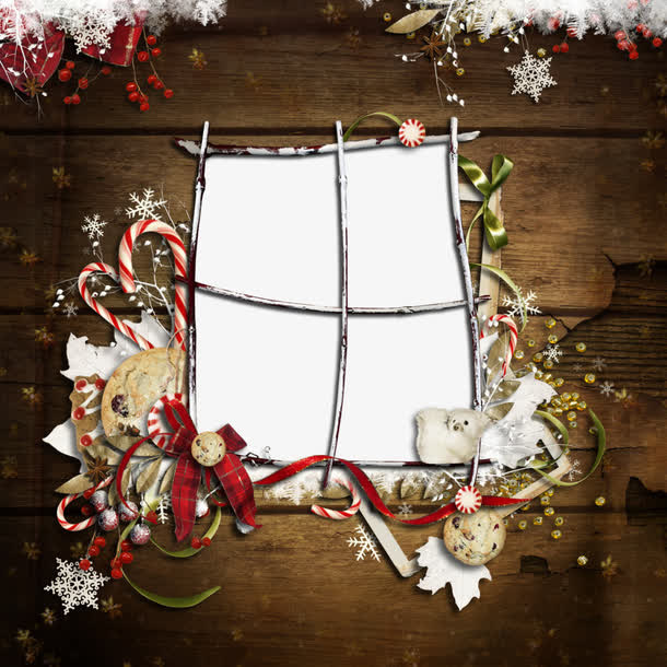 咖啡色边框素材装饰免抠