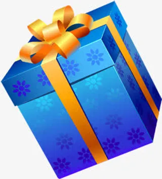 蓝色礼物盒双十二活动好礼免抠